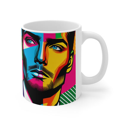 "Retrato de celebridad pop art" - Taza de cerámica The Alien de 11 oz estilo pop art