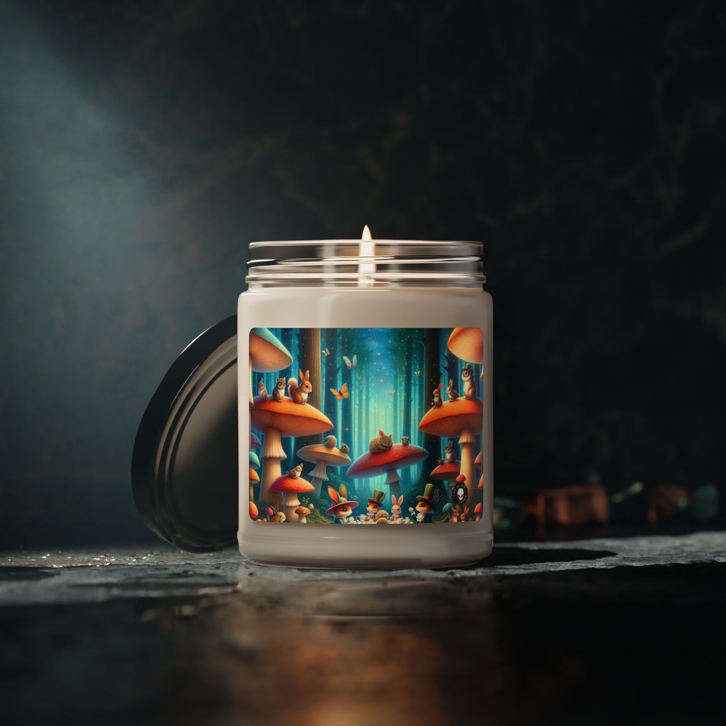 « Mushroom Wonderland : une soirée thé magique » – Bougie parfumée au soja Alien 9oz