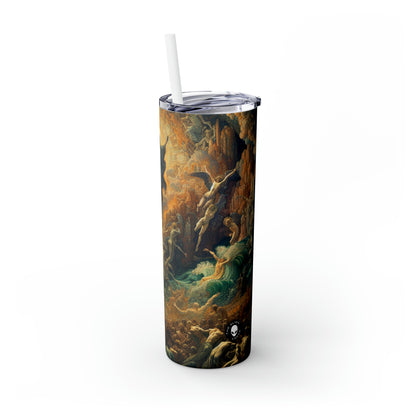 "Mystical Reflections: A Symbolic Journey Through the Looking Glass" - The Alien Maars® Skinny Tumbler with Straw 20oz Symbolism