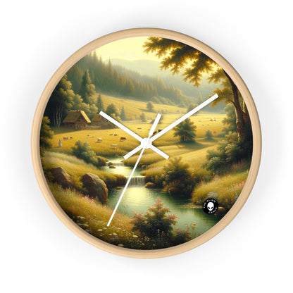 "Medieval Market: A Proto-Renaissance Scene" - The Alien Wall Clock Proto-Renaissance