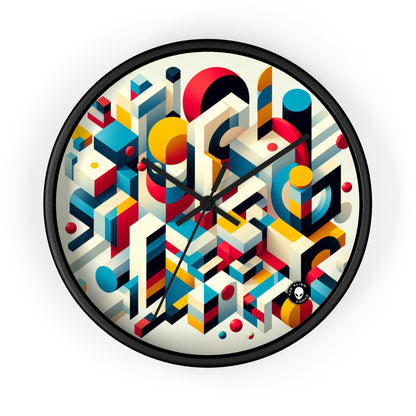 "Harmonious Balance: Geometric Abstract Art" - The Alien Wall Clock Geometric Abstraction