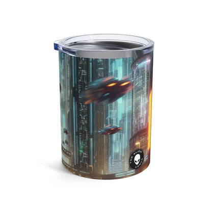 Neon Rain : Un paysage urbain futuriste - Le verre Alien 10oz