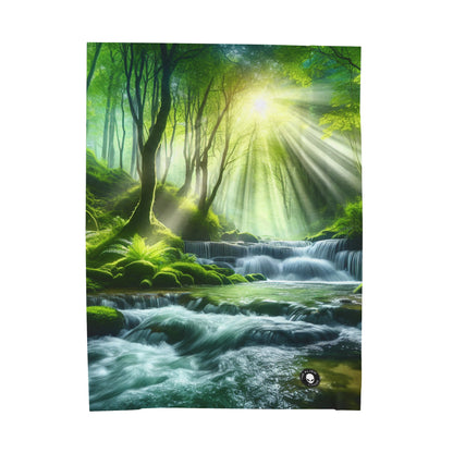 "Enchanting Waterfall Oasis" - The Alien Velveteen Plush Blanket