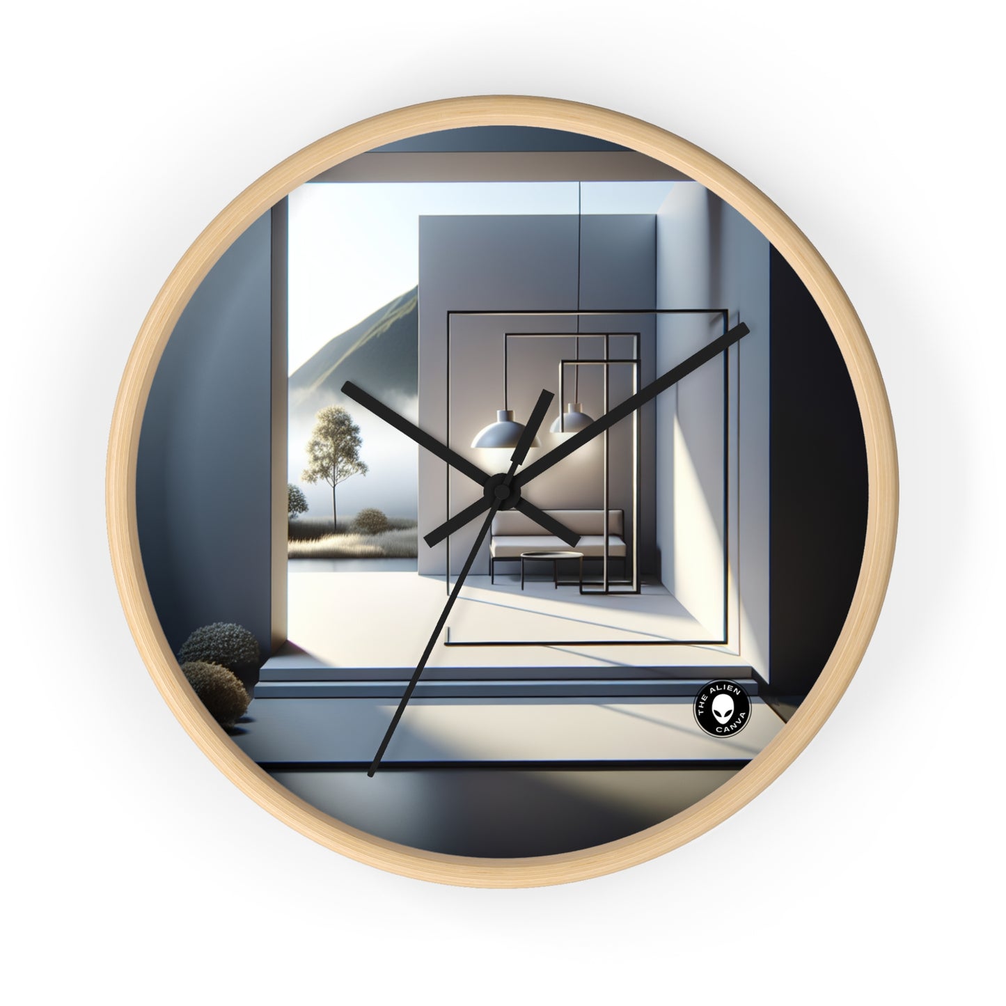 "Monochrome Equilibrium: A Minimalist Exploration of Balance" - The Alien Wall Clock Minimalism