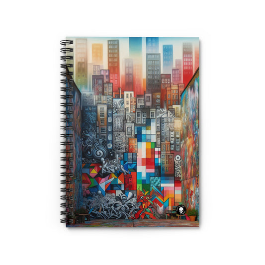 "Revolting Renaissance: A Vibrant Urban Uprising" - The Alien Spiral Notebook (Ruled Line) Street Art / Graffiti