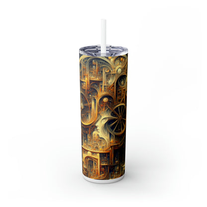 "Unity in Vibrant Harmony: An Abstract Metaphysical Exploration" - The Alien Maars® Skinny Tumbler with Straw 20oz Metaphysical Art