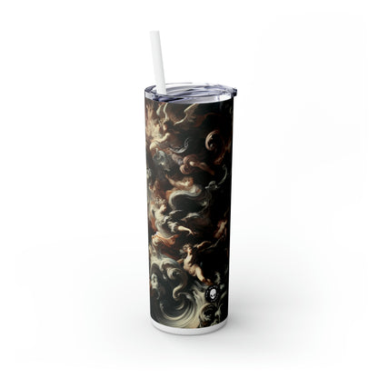 "Majestic Ballroom: A Baroque Affair" - The Alien Maars® Skinny Tumbler with Straw 20oz Baroque