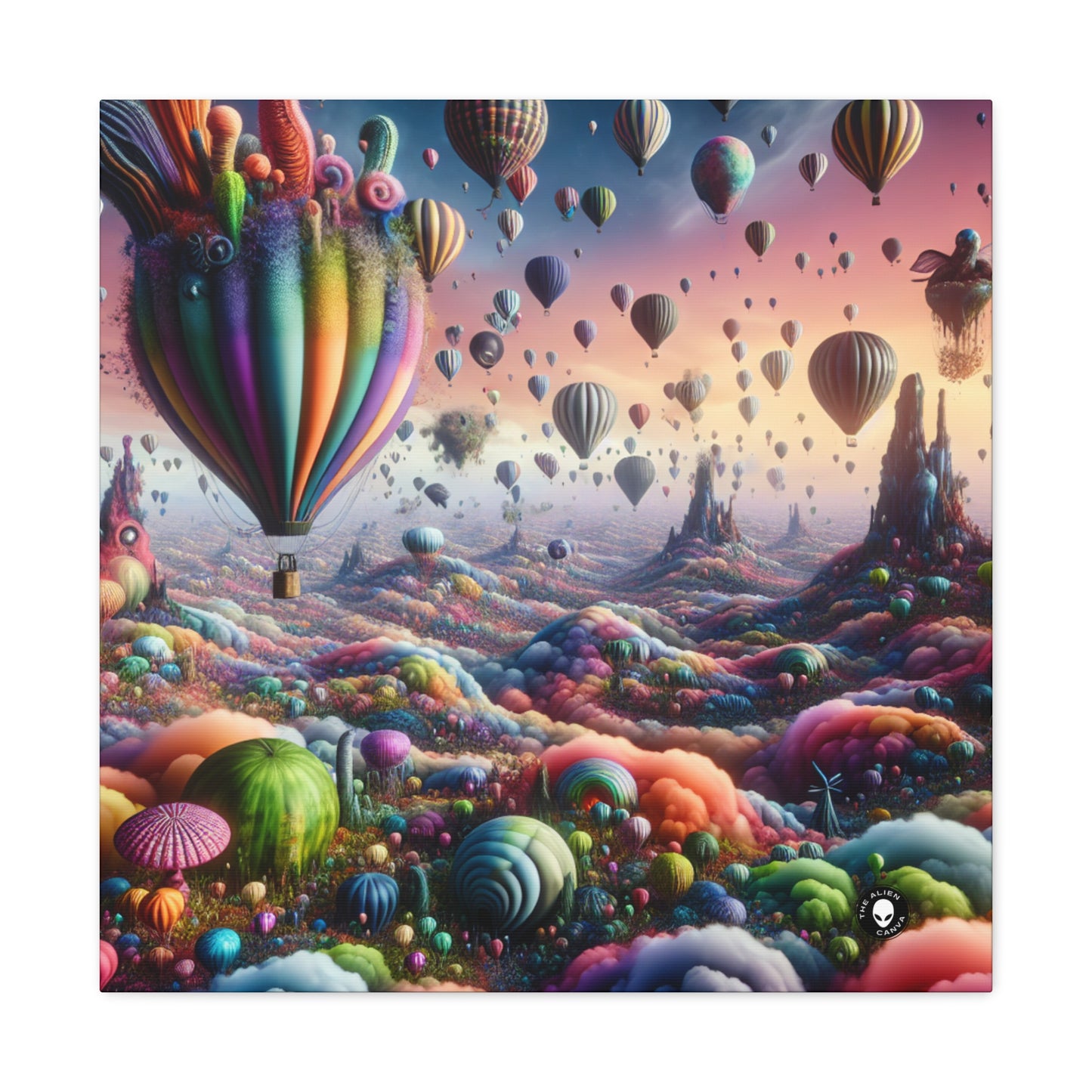 "Whimsical Sky: A Surreal Balloon Adventure" - The Alien Canva