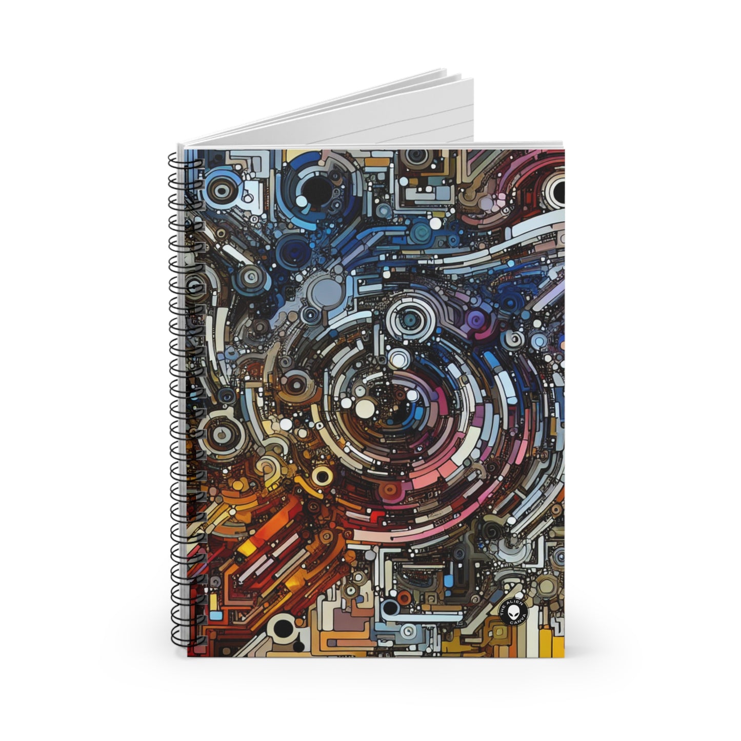 "Deconstructing Power: A Post-structuralist Exploration of Language" - The Alien Spiral Notebook (Ruled Line) Post-structuralist Art