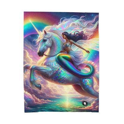 "Mermaid and Unicorn Adventure" - The Alien Velveteen Plush Blanket