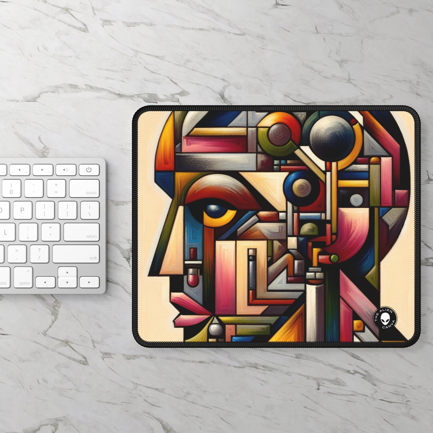 "My Cubist Reflection" - The Alien Gaming Mouse Pad Cubism