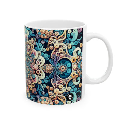 "Flight of Geometry: Algorithmic Art Inspired by Avian Movement" - The Alien Ceramic Mug 11oz Algorithmic Art