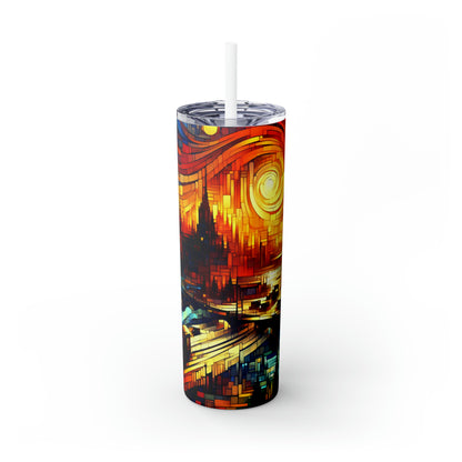 "A World Beyond: An Epic Fantasy Game Landscape" - The Alien Maars® Skinny Tumbler with Straw 20oz Video Game Art