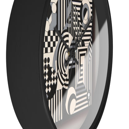 "Mesmerize : Géométrie audacieuse de l'Op Art en noir et blanc" - L'horloge murale extraterrestre Op Art