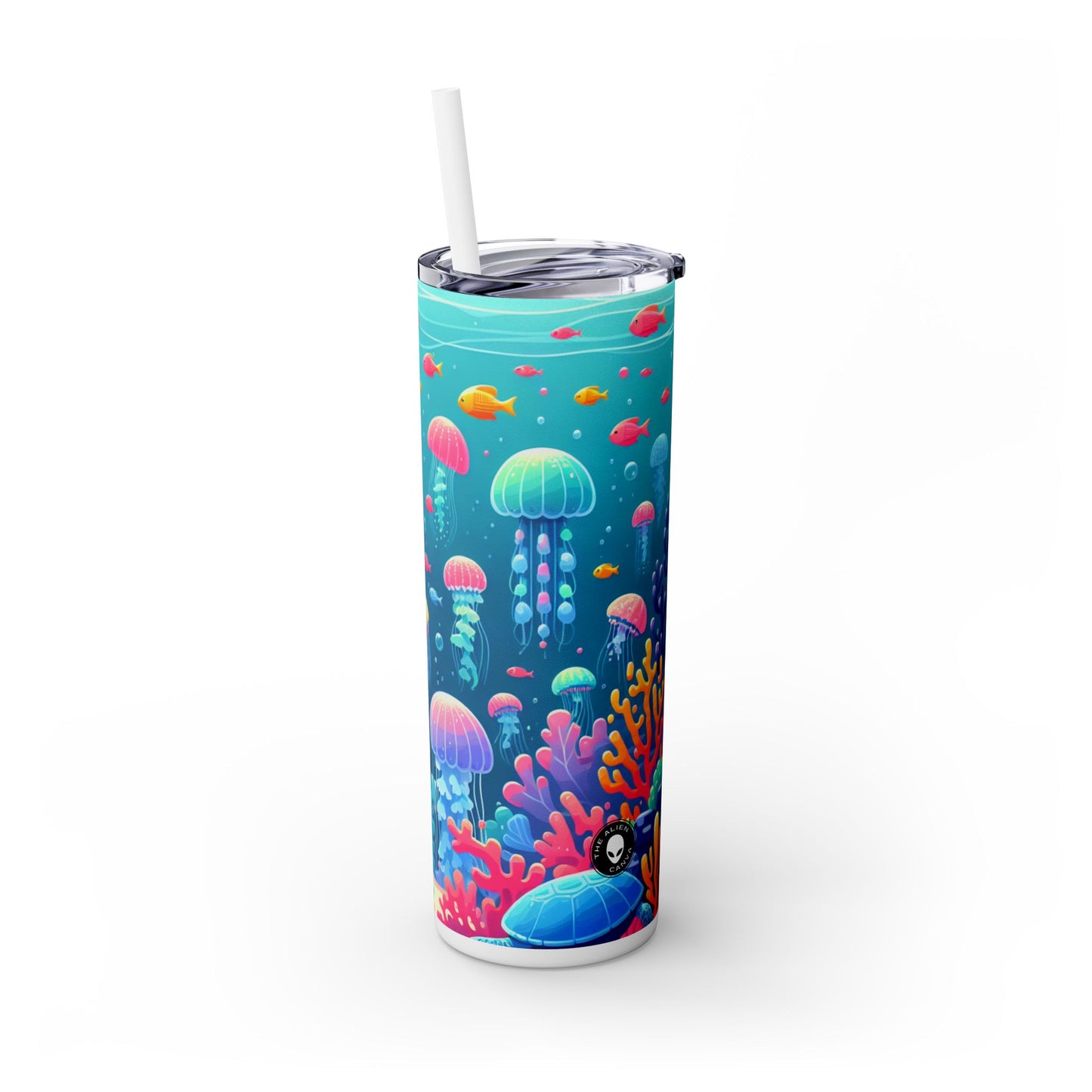 « Symphonie sous-marine enchanteresse » - Le verre fin Alien Maars® avec paille 20 oz