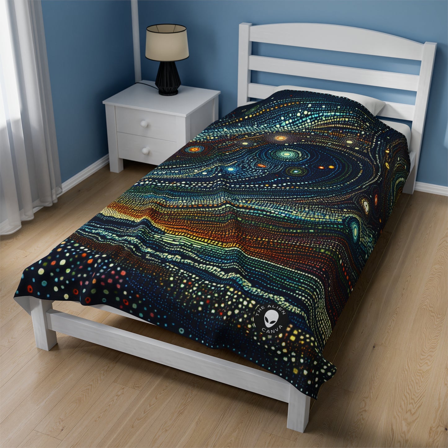 "Starry Dots: A Celestial Mosaic" - The Alien Velveteen Plush Blanket Pointillism