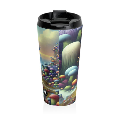 "Giant Flora and Miniature Villages: A Dreamy Wonderland" - The Alien Stainless Steel Travel Mug