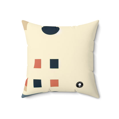 "Monochrome Shapes"- The Alien Spun Polyester Square Pillow Minimalism