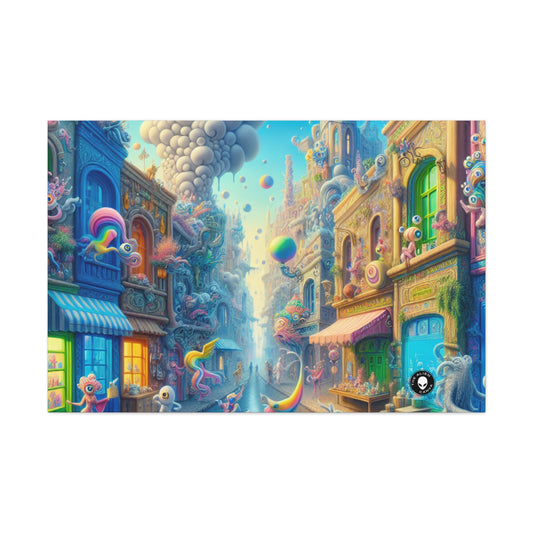 "Whimsical Wonders: A Vibrant Street Scene" - The Alien Canva