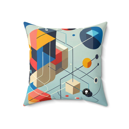 "Collaborative Utopia: A Mural of Hope and Harmony"- The Alien Spun Polyester Square Pillow Relational Art