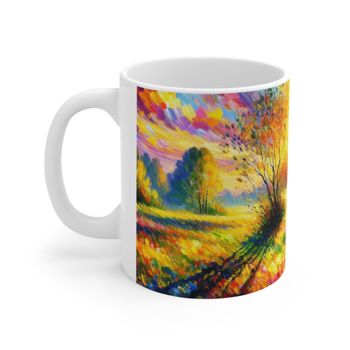 "Vibrant Springtime Sky" - The Alien Ceramic Mug 11oz Fauvism Style