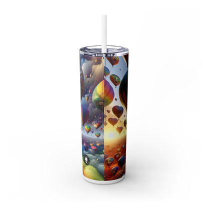 "Emotional Skyline: A Surreal Balloon Landscape" - The Alien Maars® Skinny Tumbler with Straw 20oz