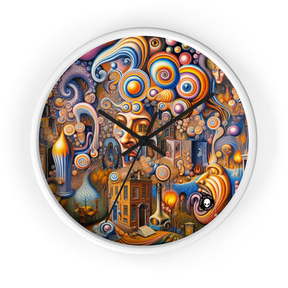 "Melted Time: A Whimsical Dance of Dreams" - The Alien Wall Clock Surrealism