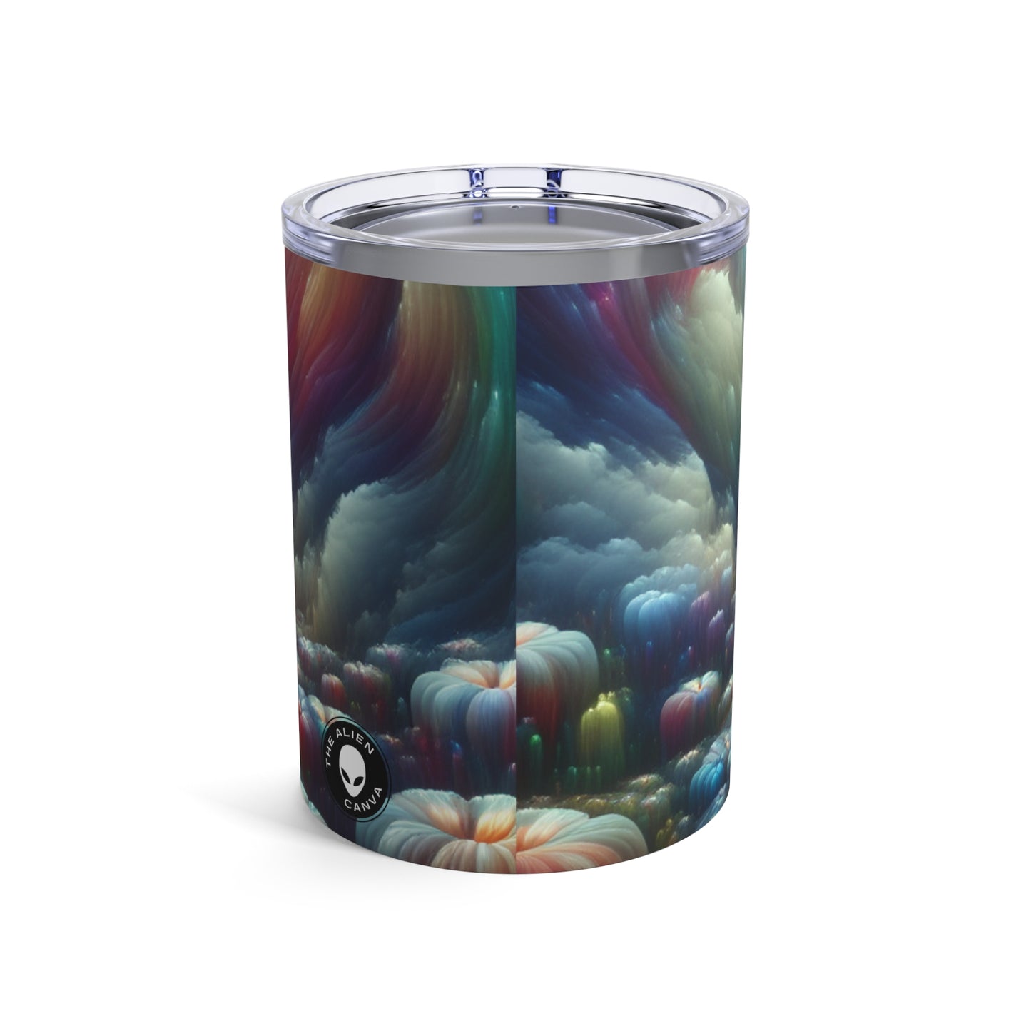 "Rainbow Sky, Moonlit Flowers" - The Alien Tumbler 10oz