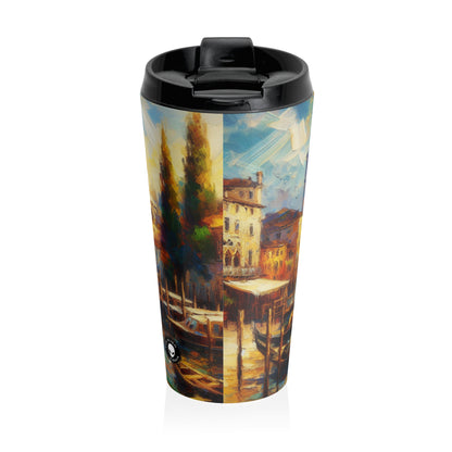 "Serenity in the City: Capturing the Golden Hour" - The Alien Stainless Steel Travel Mug Impressionism