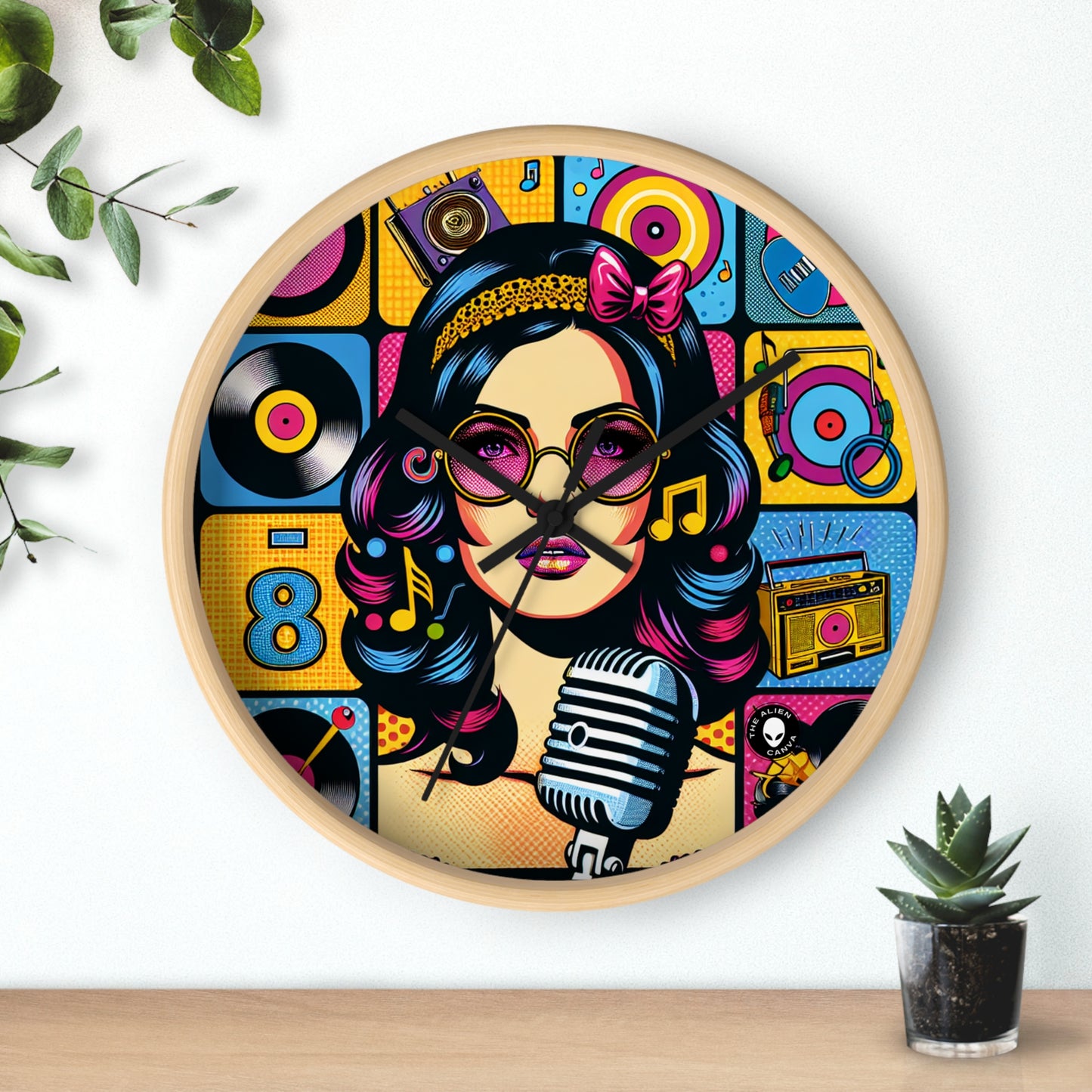 "Celebrating Pop Iconography: A Retrospective Portrait" - The Alien Wall Clock Pop Art