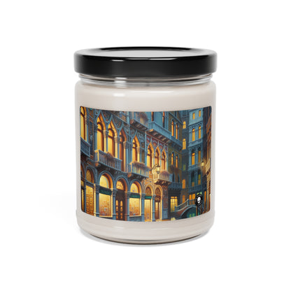 "Venetian Night: A Luminous Street Scene" - The Alien Scented Soy Candle 9oz Venetian School