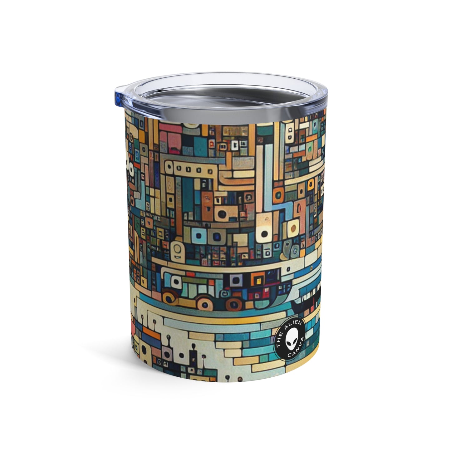 "Neon Nights: Art Brut Reflection of Urban Chaos" - The Alien Tumbler 10oz Art Brut