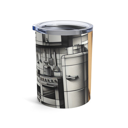 "Cubist Kitchen Collage" - The Alien Tumbler 10oz Cubism Style