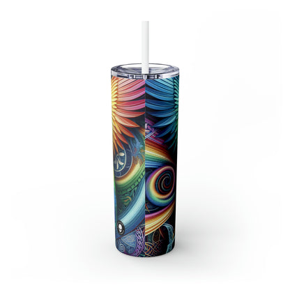 "Lionhearted Warrior Goddess: A Celtic-Inspired Artwork" - The Alien Maars® Skinny Tumbler with Straw 20oz Celtic Art