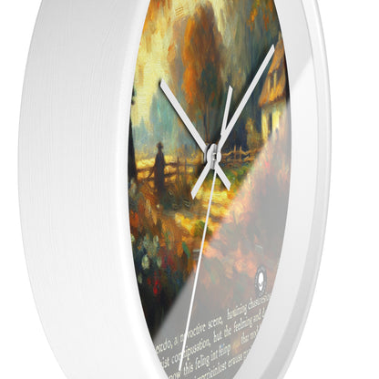 "Serenidad al atardecer: pintura impresionista de jardín" - El impresionismo del reloj de pared alienígena