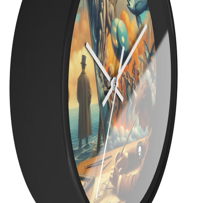 Whimsical Dreams: Defying Gravity in the Celestial Abyss - The Alien Wall Clock Surrealism