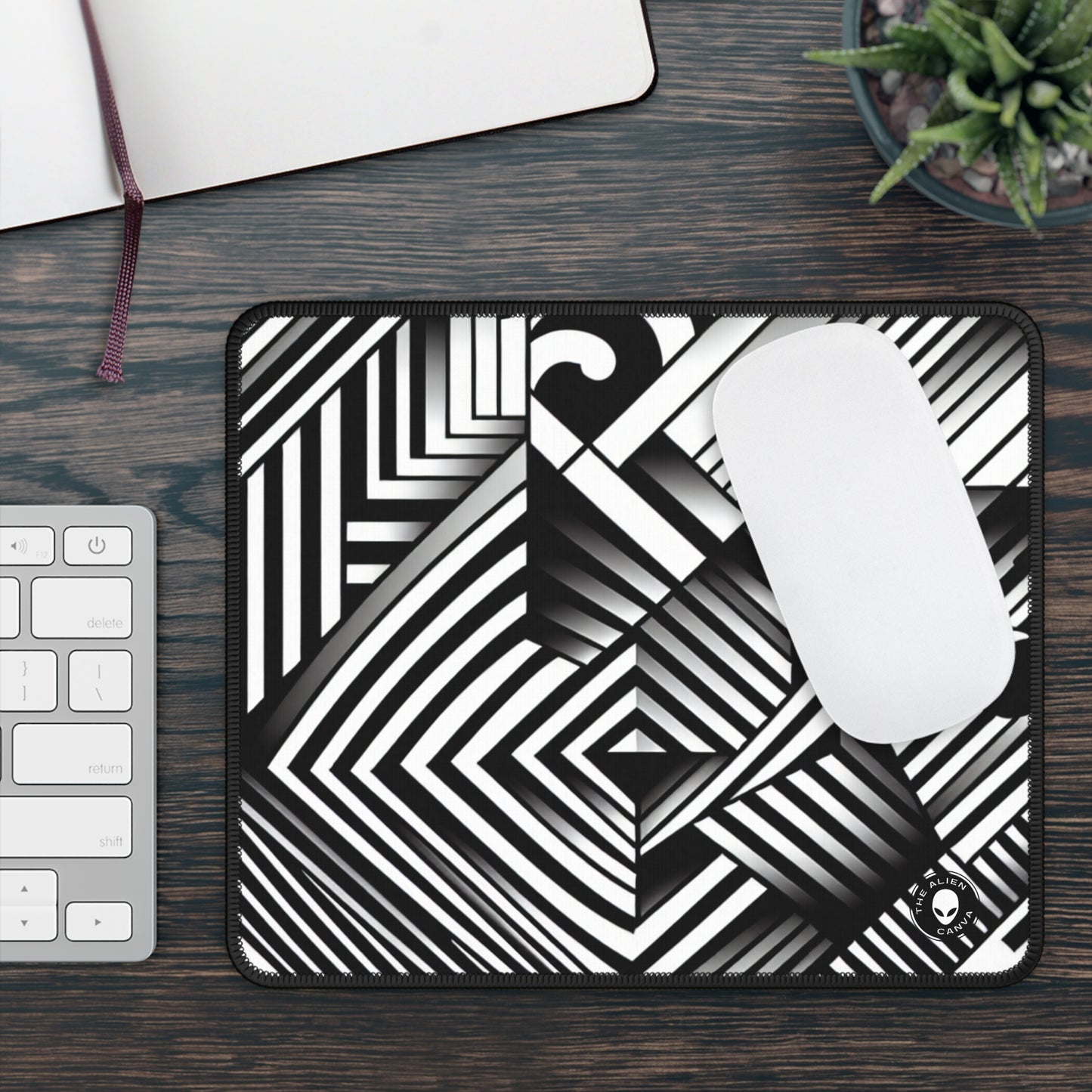 "Swirling Kaleidoscope: A Bold Op Art Vortex" - The Alien Gaming Mouse Pad Arte óptico (Op Art)