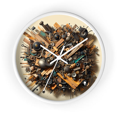 "Nature's Harmony: Assemblage Art with Found Objects" - The Alien Wall Clock Assemblage Art