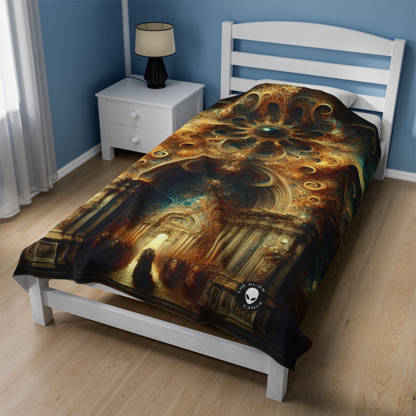 "Opulent Feasting: A Baroque Banquet" - The Alien Velveteen Plush Blanket Baroque