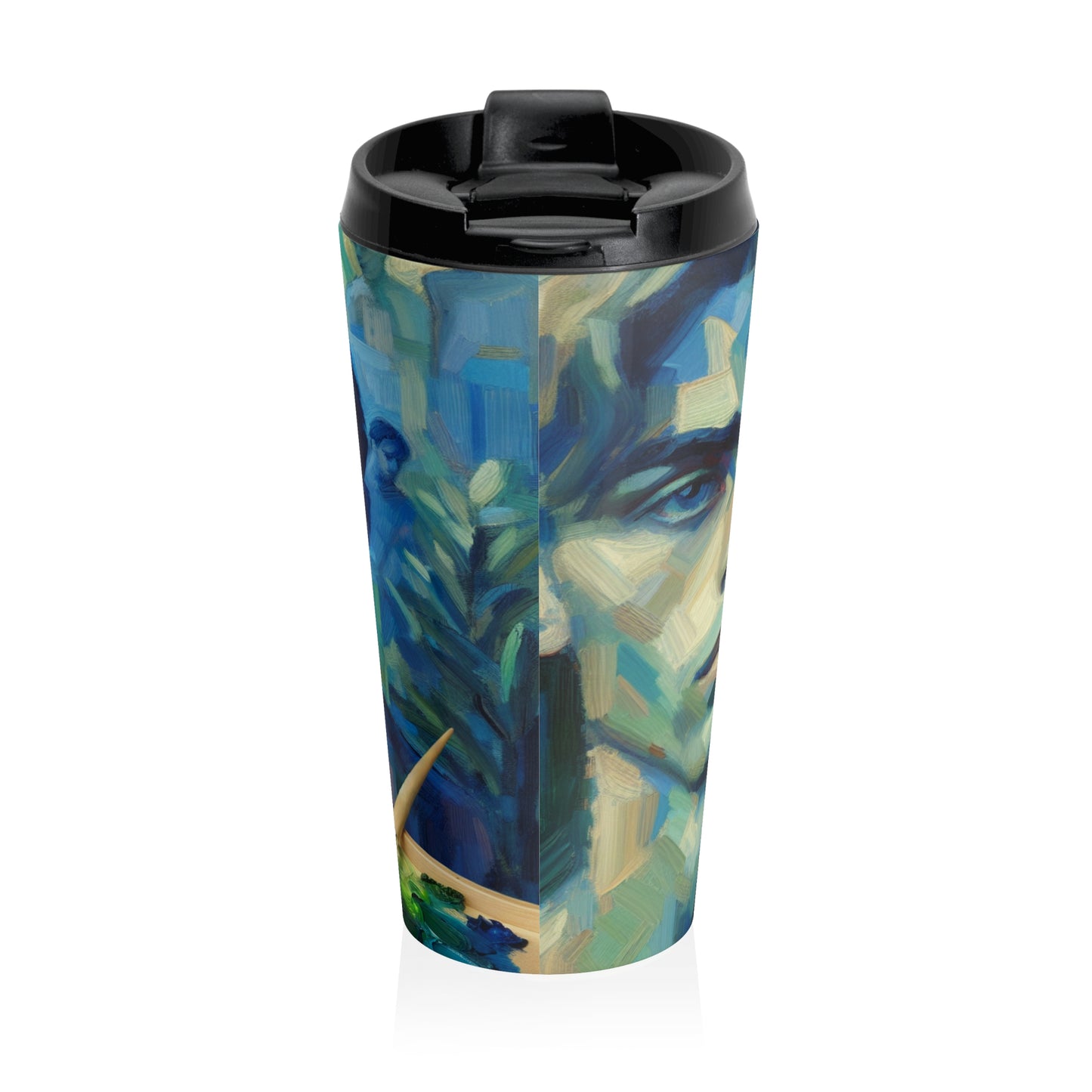 "Soothing Gaze" - The Alien Stainless Steel Travel Mug Expressionism Style