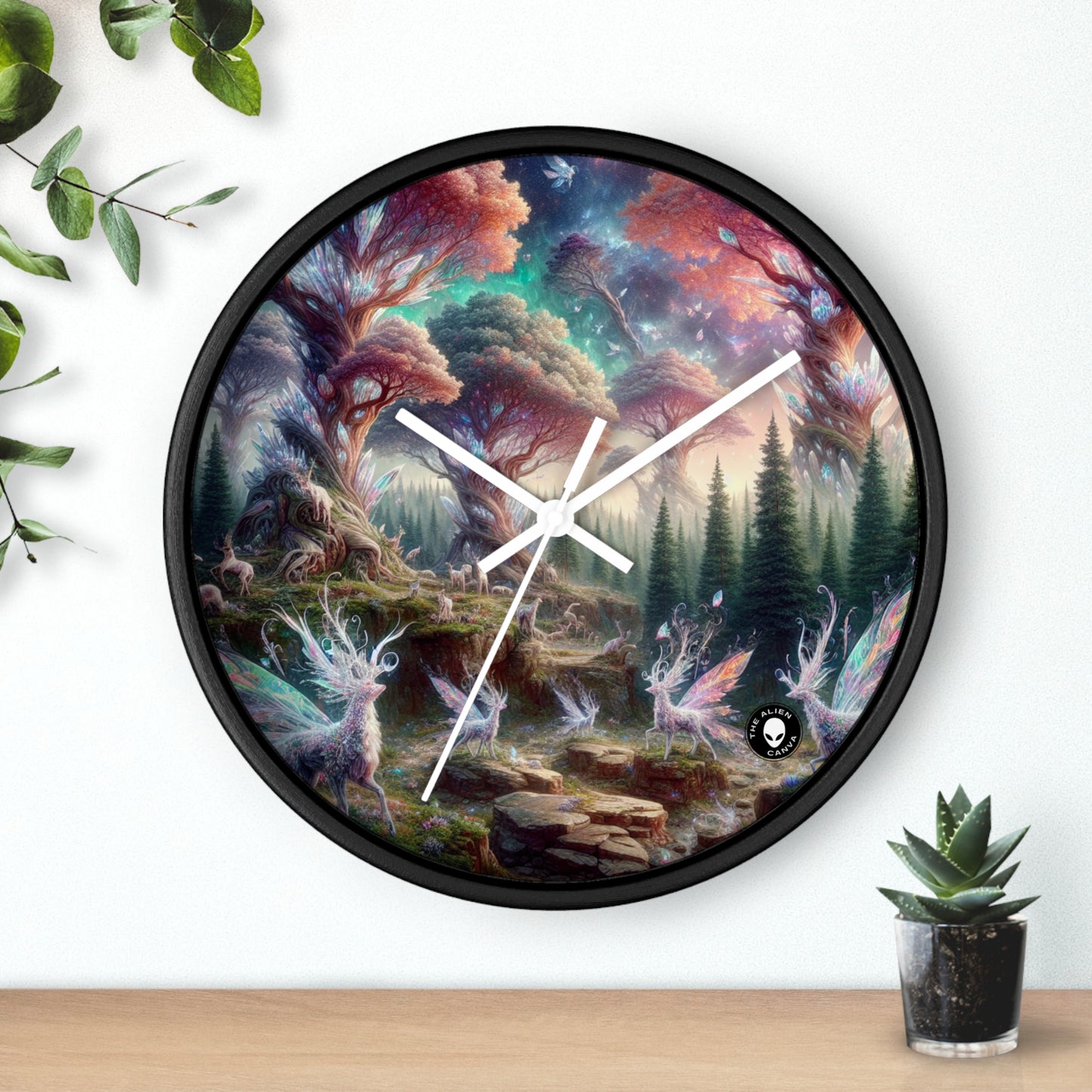 "Crystal Forest: A Magical Realm" - The Alien Wall Clock