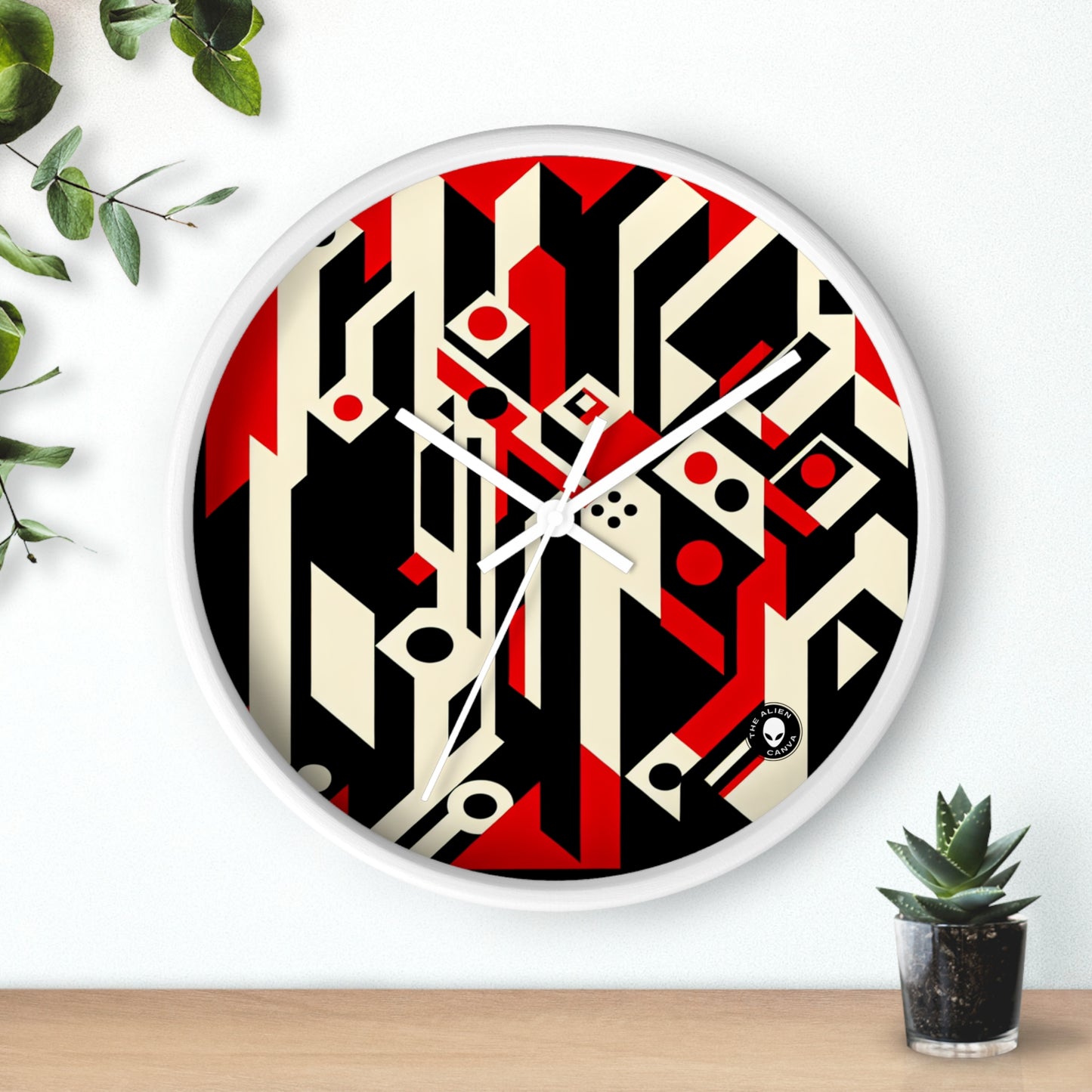 "Futuristic Metropolis: A Constructivist Expression of Urban Technology" - The Alien Wall Clock Constructivism