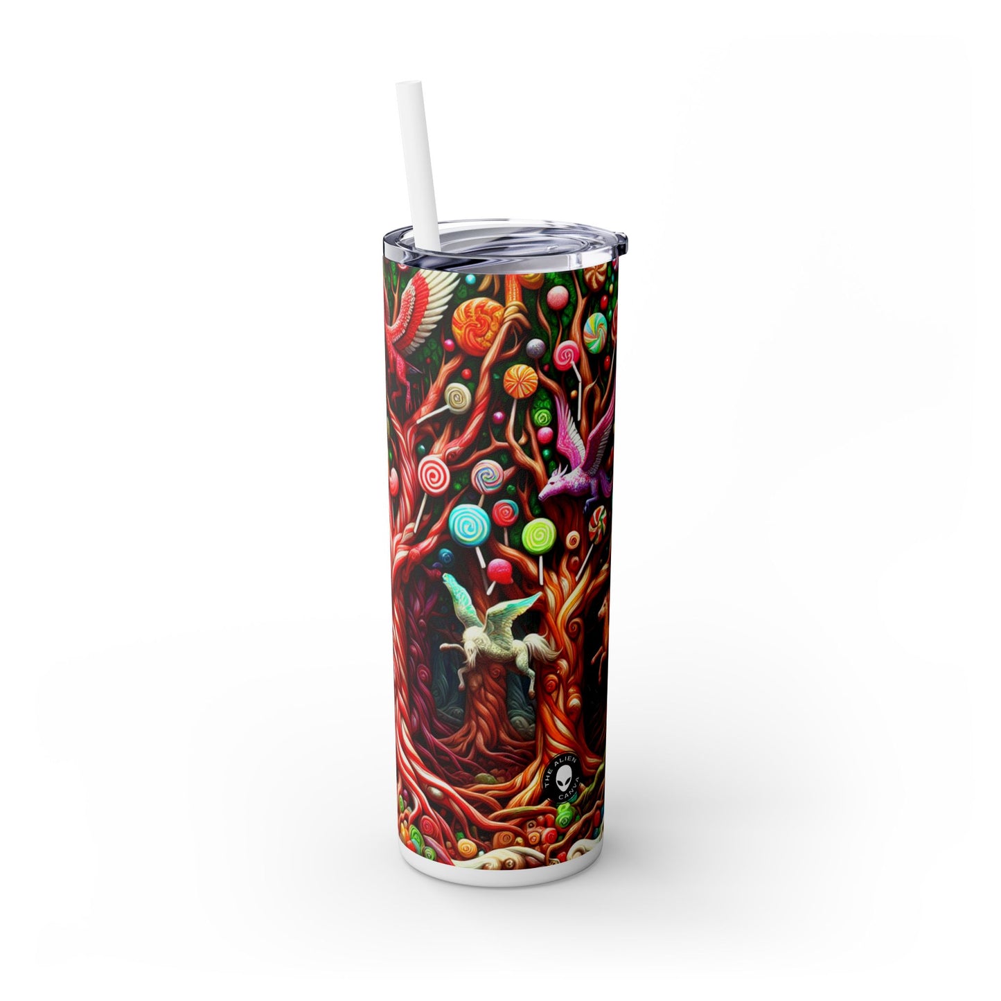 "Dulce capricho del bosque": vaso estrecho con pajita de 20 oz de Alien Maars®