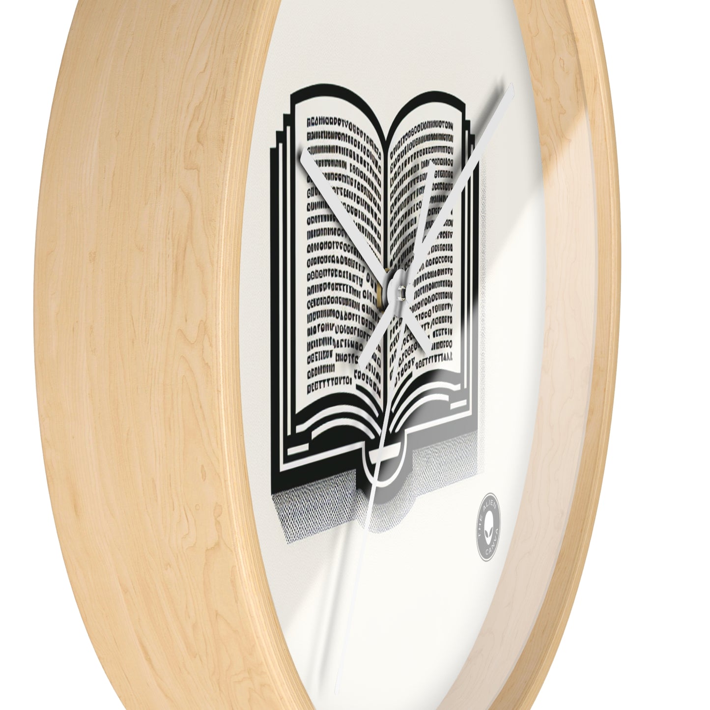 "A Singular Story: Monochrome Typography" - The Alien Wall Clock Minimalism