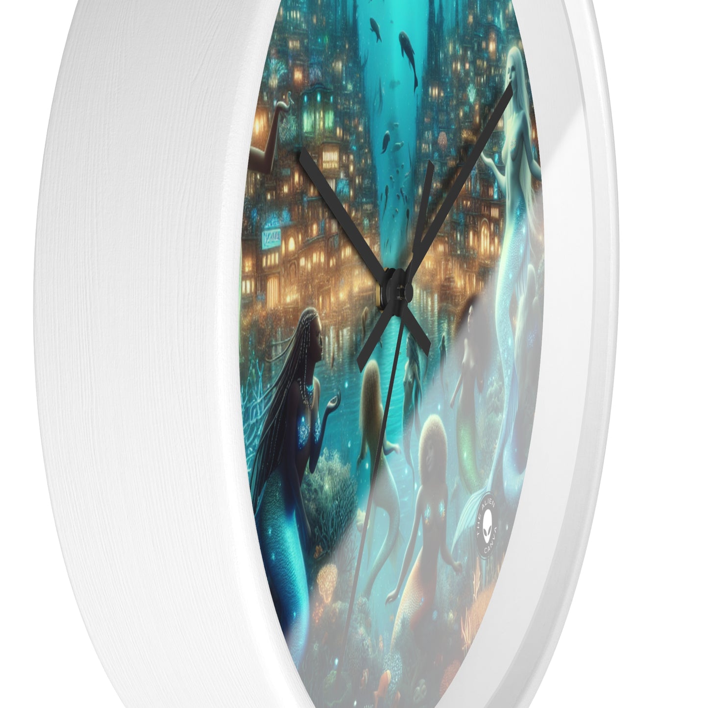 "Glimmering Depths: The Enchanted Underwater City" - The Alien Wall Clock