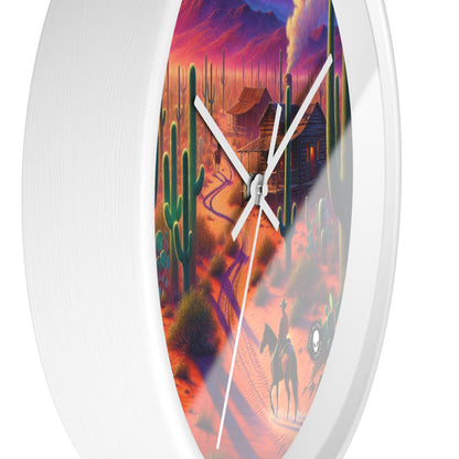 "Glowing rain: A city's reflection" - The Alien Wall Clock Realism