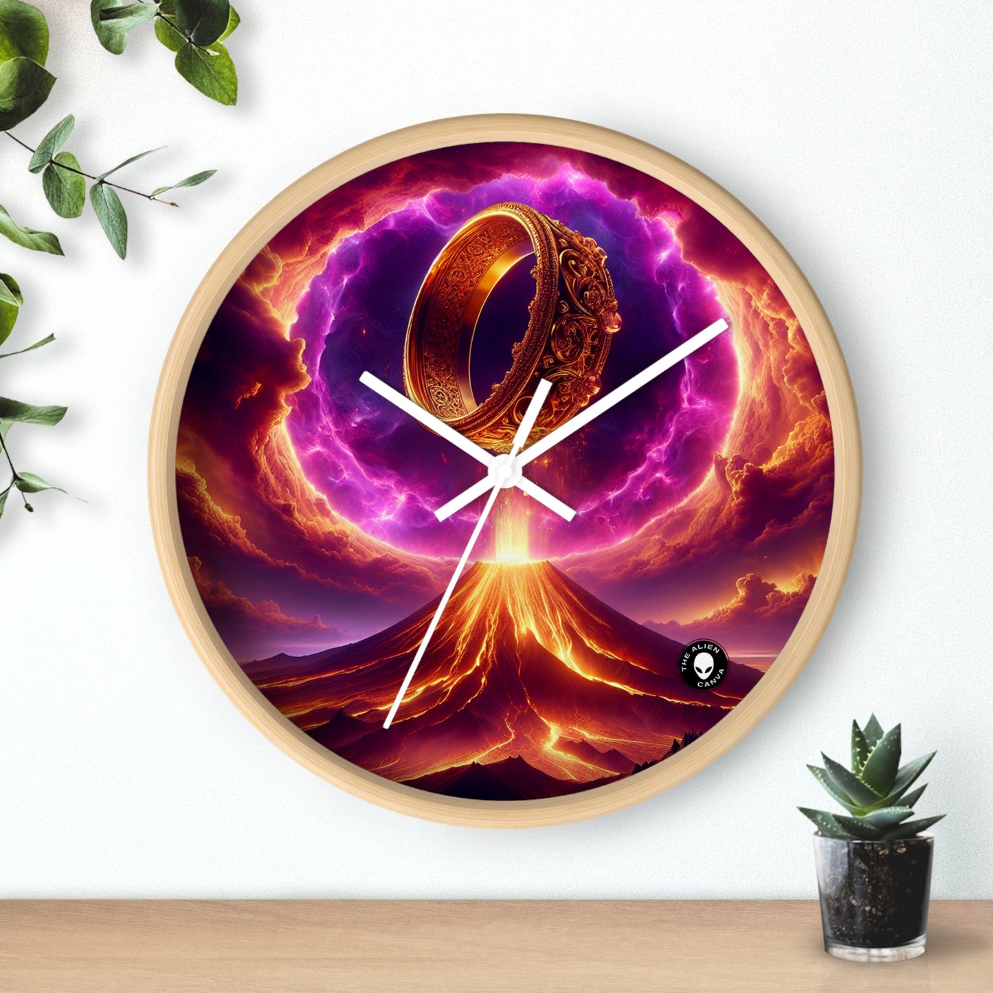 "Ring of Doom: A Surreal Descent." - The Alien Wall Clock