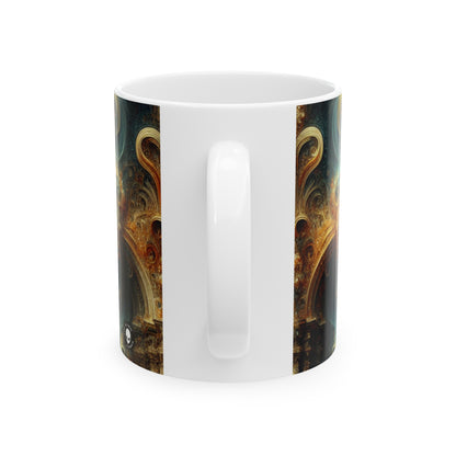 "Opulent Feasting: A Baroque Banquet" - The Alien Ceramic Mug 11oz Baroque