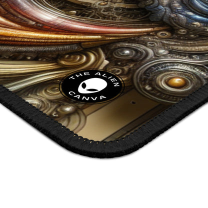 "Bio-Mech Cityscape: Harmonious Fusion" - The Alien Gaming Mouse Pad Bio-mechanical Art