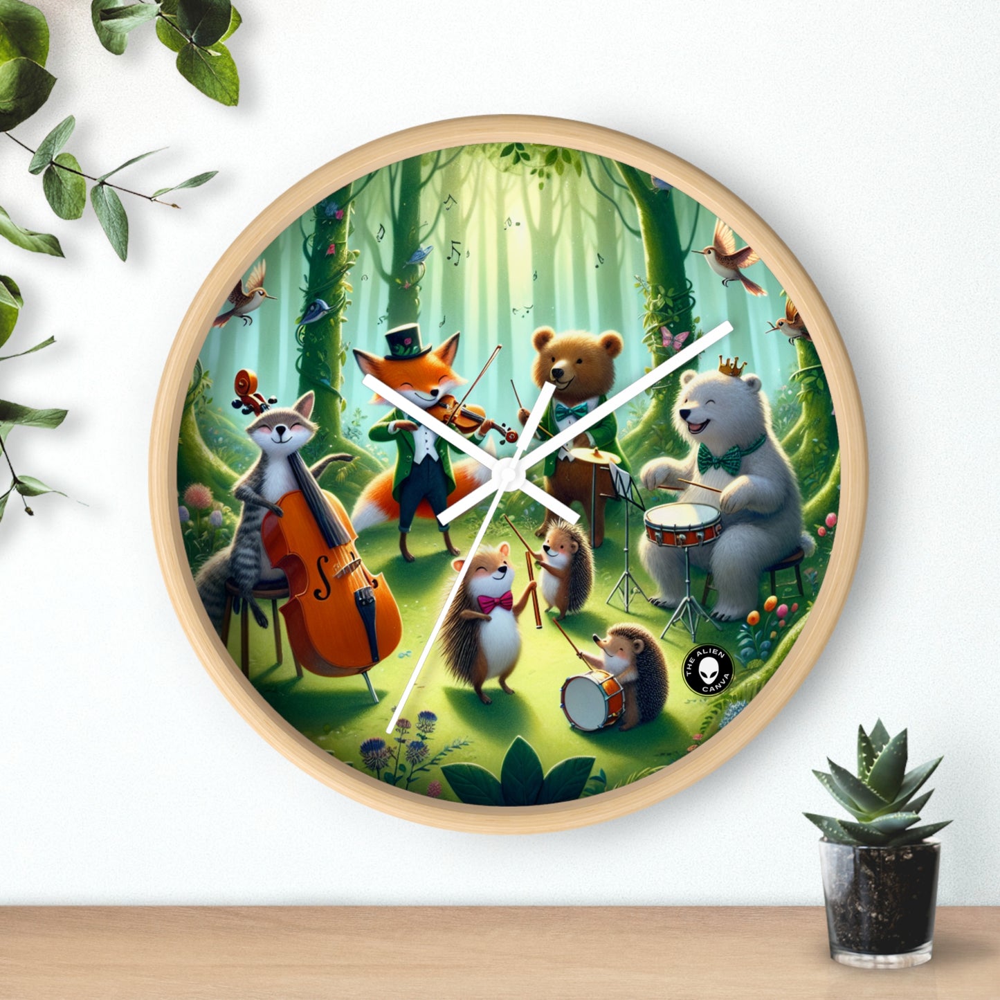 "Melodious Menagerie: Musical Animals in the Enchanted Forest" - The Alien Wall Clock